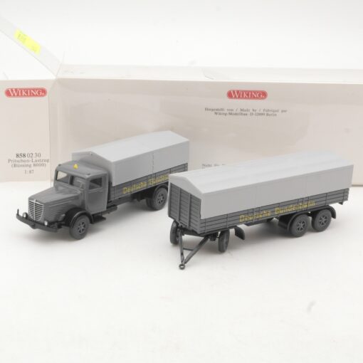 Wiking 1:87 Büssing 8000 Pritschen-Lastzug Deutsche Bundesbahn in OVP RR3616
