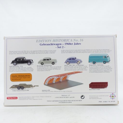 Wiking 1:87 PMS 167210 Historica No. 16 Gebrauchtwagenhandel Set 2 in OVP EX6820 – Bild 3