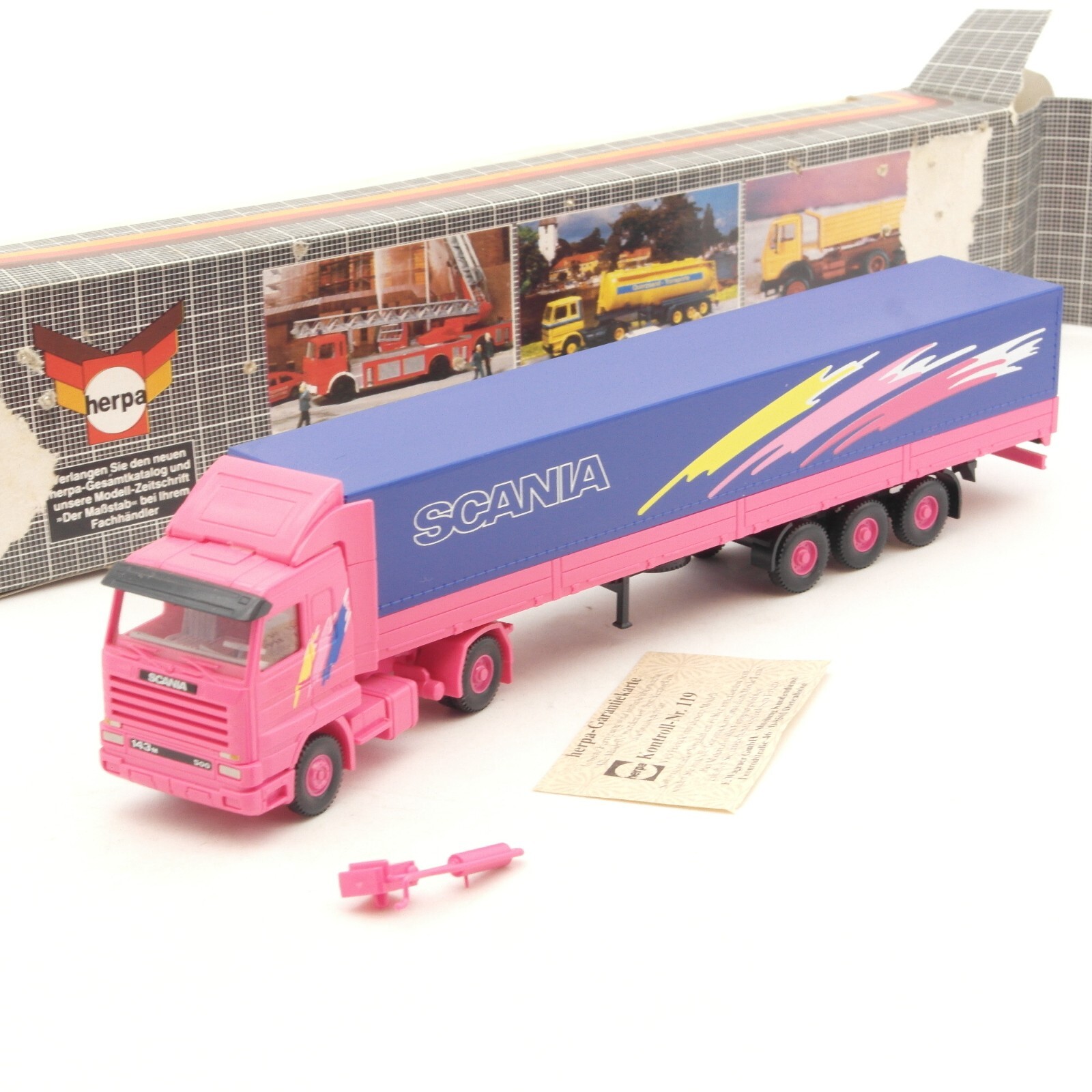 Wiking 1:87 Werbemodell Scania Pritschen Sattelzug in EVP RA7305