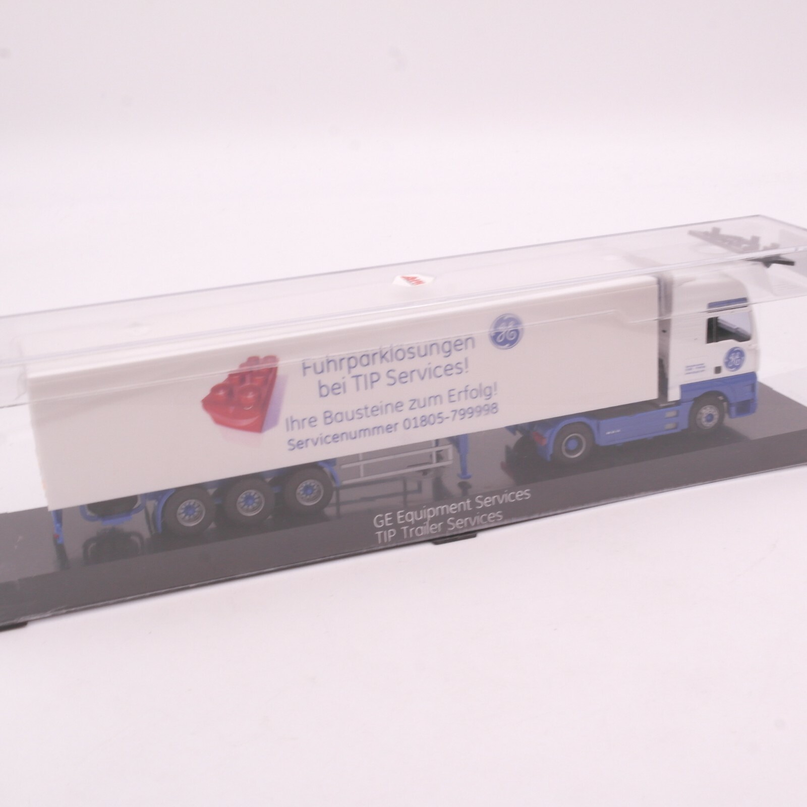 AWM 1:87 MAN GE Equipment Services Tip Trailer neuwertig in PC Box RT9096 – Bild 3
