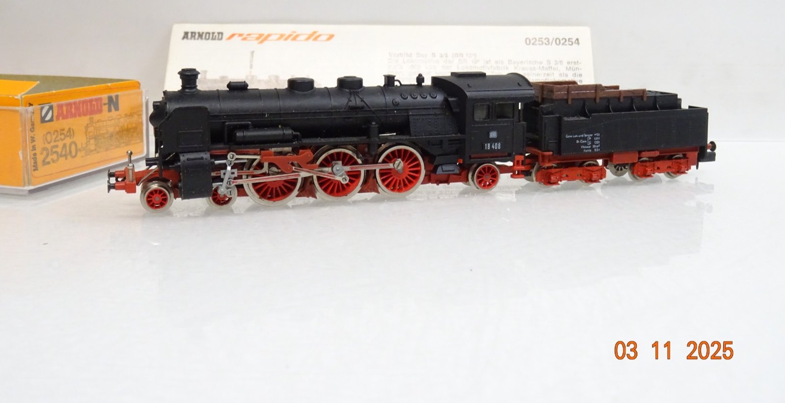 Arnold N 2540 Dampflok BR 18 408 der DB in OVP JL4078