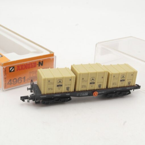 Arnold N 4961 Flachwagen mit Mercedes Transportkisten in OVP RR3904