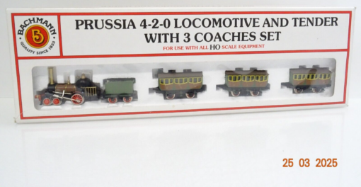 Bachmann H0 Zugset 4tlg. Prussia Dampflok 4-2-0 mit 3 Wagen in OVP LE9681