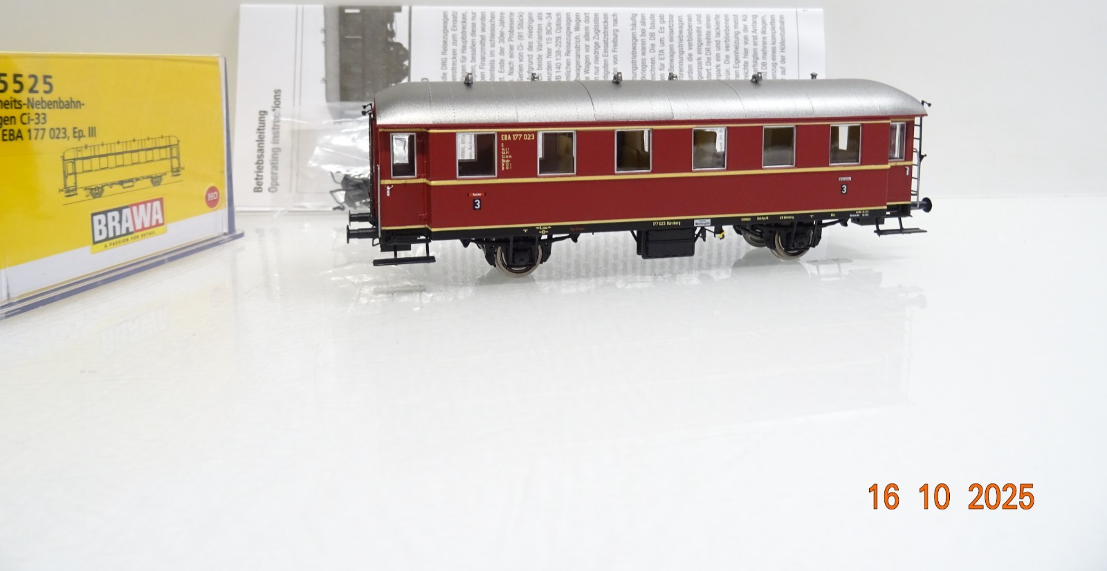 Brawa H0 45525 Einheits-Nebenbahnwagen Ci-33 der DB in OVP JL3656