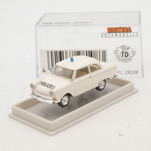 Brekina 1:87 28108 DKW Junior Polizei Streifenwagen in OVP QR2076