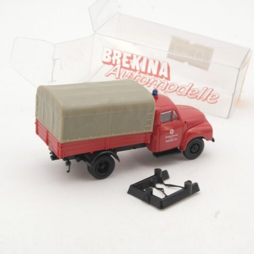Brekina 1:87 3504 Opel Blitz Pritsche/Plane Feuerwehr Wasserburg in OVP QR9574 – Bild 3