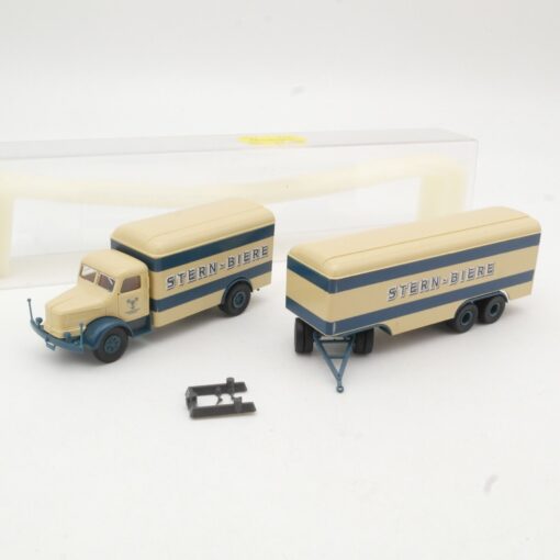 Brekina 1:87 7710 Krupp Mustang Hängerzug Stern Biere in OVP QR9525