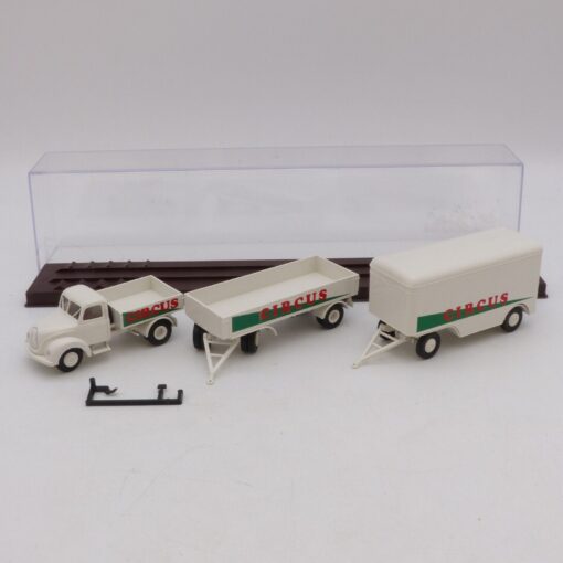 Brekina 1:87 Magirus S 4500 Mercur mit 2 Anhängern Circus - rar, in OVP EX1803