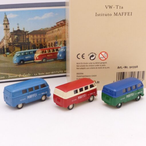 Brekina 1:87 Set Nr.: 90398 VW T1a Bus 3 Stück Instituto MAFFEI, in OVP EX1554 – Bild 3