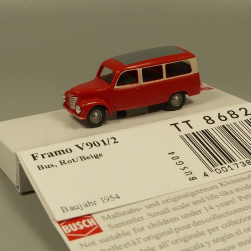 Busch 1:120 TT 8682 Framo V901/2 Bus rot/beige in OVP EX6236