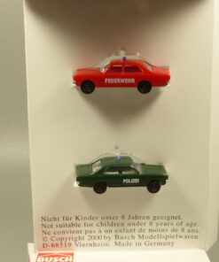 Busch 1:160 N 8331 Opel Rekord Polizei und Feuerwehr 2er-Set in OVP EX6351