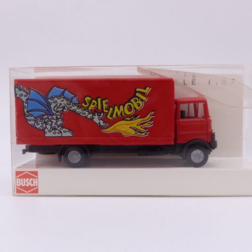 Busch 1:87 40747 Mercedes LP 809 Koffer-LKW Spielmobil in OVP EX4814 – Bild 4