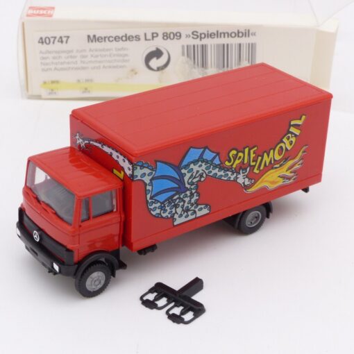 Busch 1:87 40747 Mercedes LP 809 Koffer-LKW Spielmobil in OVP EX4814