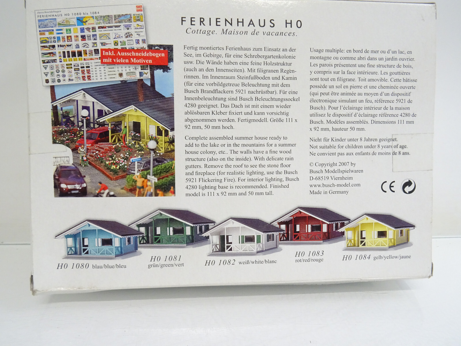 Busch H0 1082 Fertigmodell Ferienhaus weiß neuwertig in OVP LE4446 – Bild 3