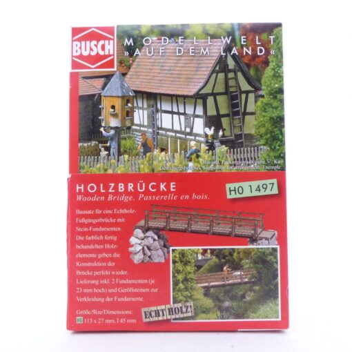 Busch H0 Bausatz 1497 Holzbrücke aus Echtholz in OVP EX5144