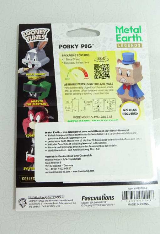 Fascinations Metal Earth Legends Bausatz 3 D Figur Porky Pig  in OVP AR8188 – Bild 3