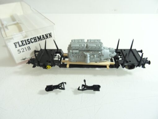Fleischmann H0 5218 Tiefladewagen mit Ladung der DB in OVP RR718 – Bild 3