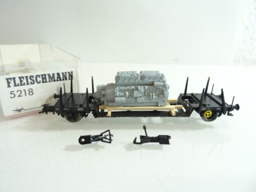 Fleischmann H0 5218 Tiefladewagen mit Ladung der DB in OVP RR718