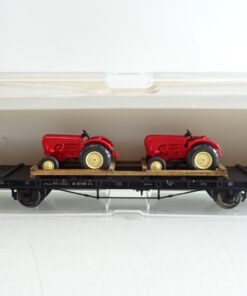 Fleischmann H0 523601 K Flachwagen mit 2 Porsche Traktoren der DB in OVP PR8915