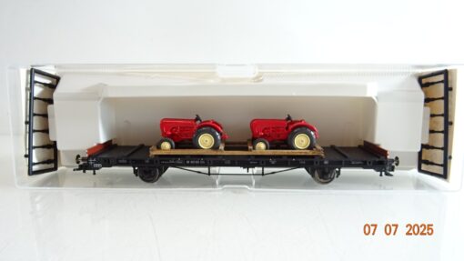 Fleischmann H0 523601 K Flachwagen mit 2 Porsche Traktoren der DB in OVP PR8915