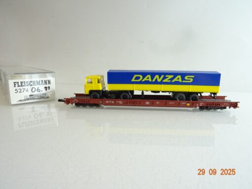 Fleischmann H0 5274 Niederflurwagen DANZA LKW der DB in OVP BH195