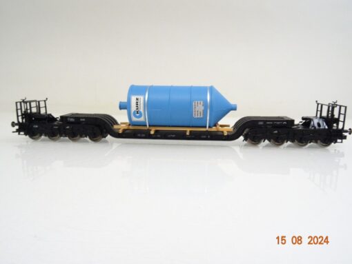 Fleischmann H0 5299K Tiefladewagen mit Ladung Kurz Silo neuwertig in OVP PR2082 – Bild 3