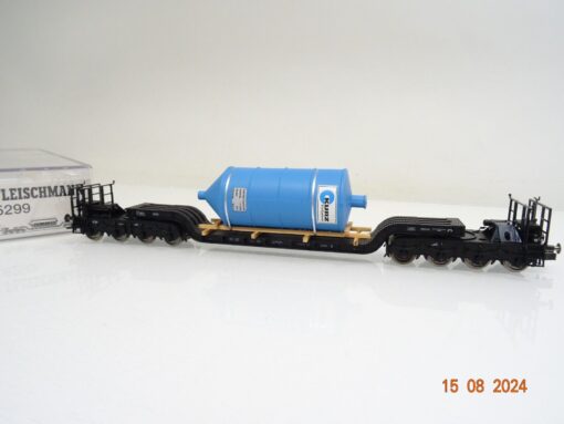 Fleischmann H0 5299K Tiefladewagen mit Ladung Kurz Silo neuwertig in OVP PR2082