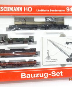Fleischmann H0 94 5803 AC Bauzug-Set 4tlg. der DB mit Fuchsbagger in OVP JL3575