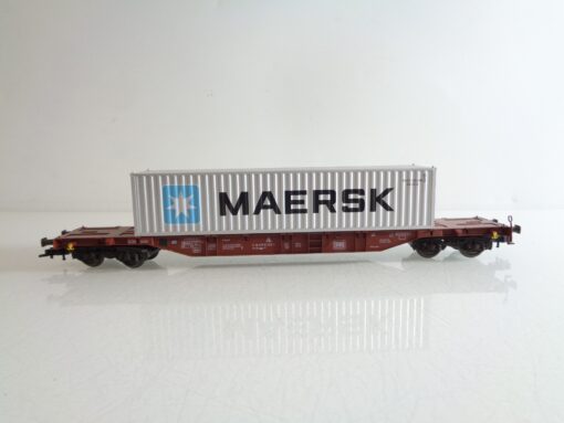 Fleischmann H0 Containertragwagen mit Container MAERSK der DB BH702 o.