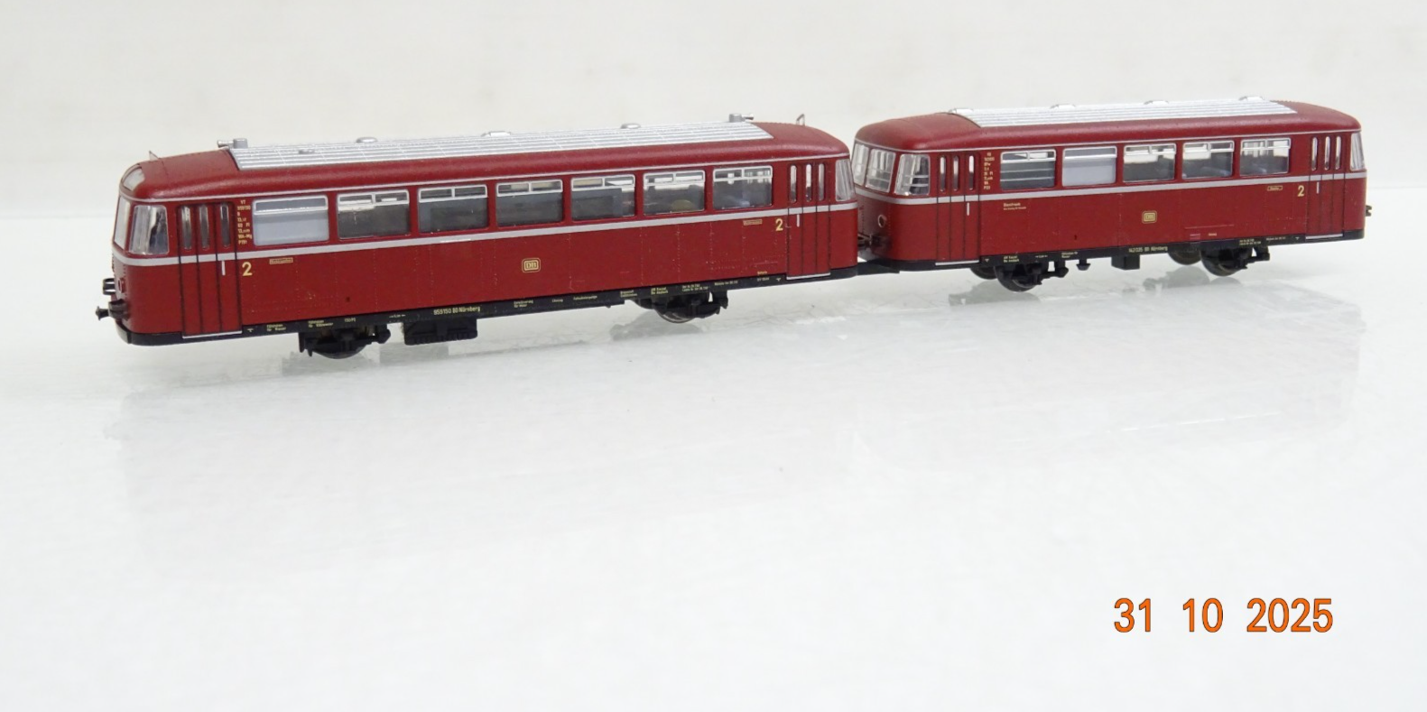 Fleischmann N 7400 + 7401 Schienenbus mit Beiwagen der DB JL3981 o.