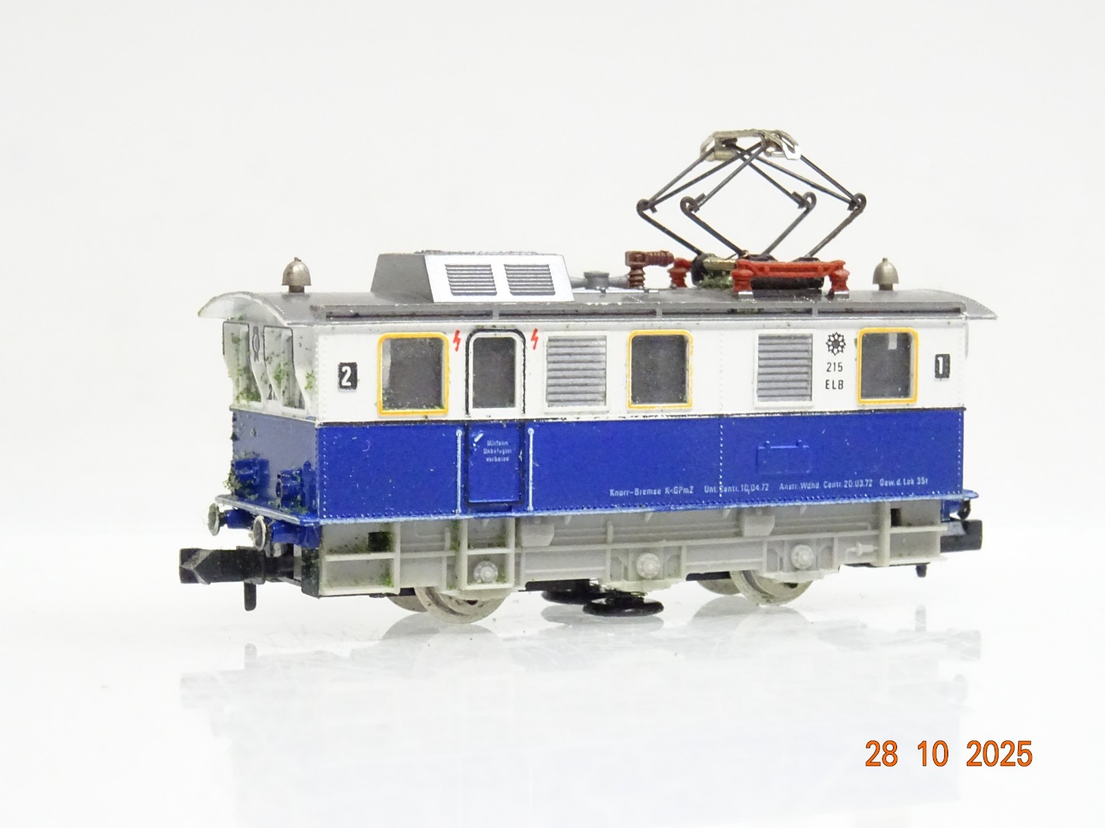 Fleischmann N 7969 Schienenreinigungslok ELB 215 Defekt JL3867 o.
