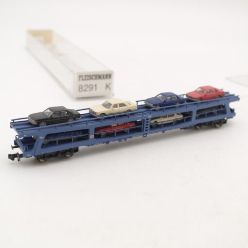 Fleischmann N 8291 K Autotransportwagen mit 8 PKW beladen der DB in OVP RR2431
