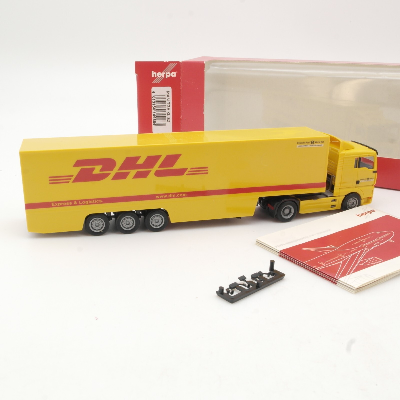 Herpa 1:87 149884 MAN TGA XL Koffer-Sattelzug DHL in OVP QR7621 – Bild 3