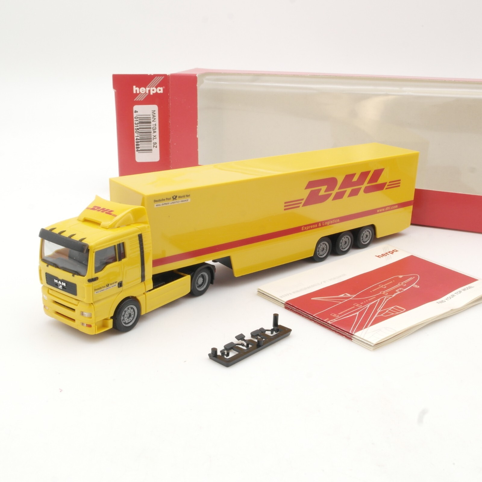 Herpa 1:87 149884 MAN TGA XL Koffer-Sattelzug DHL in OVP QR7621