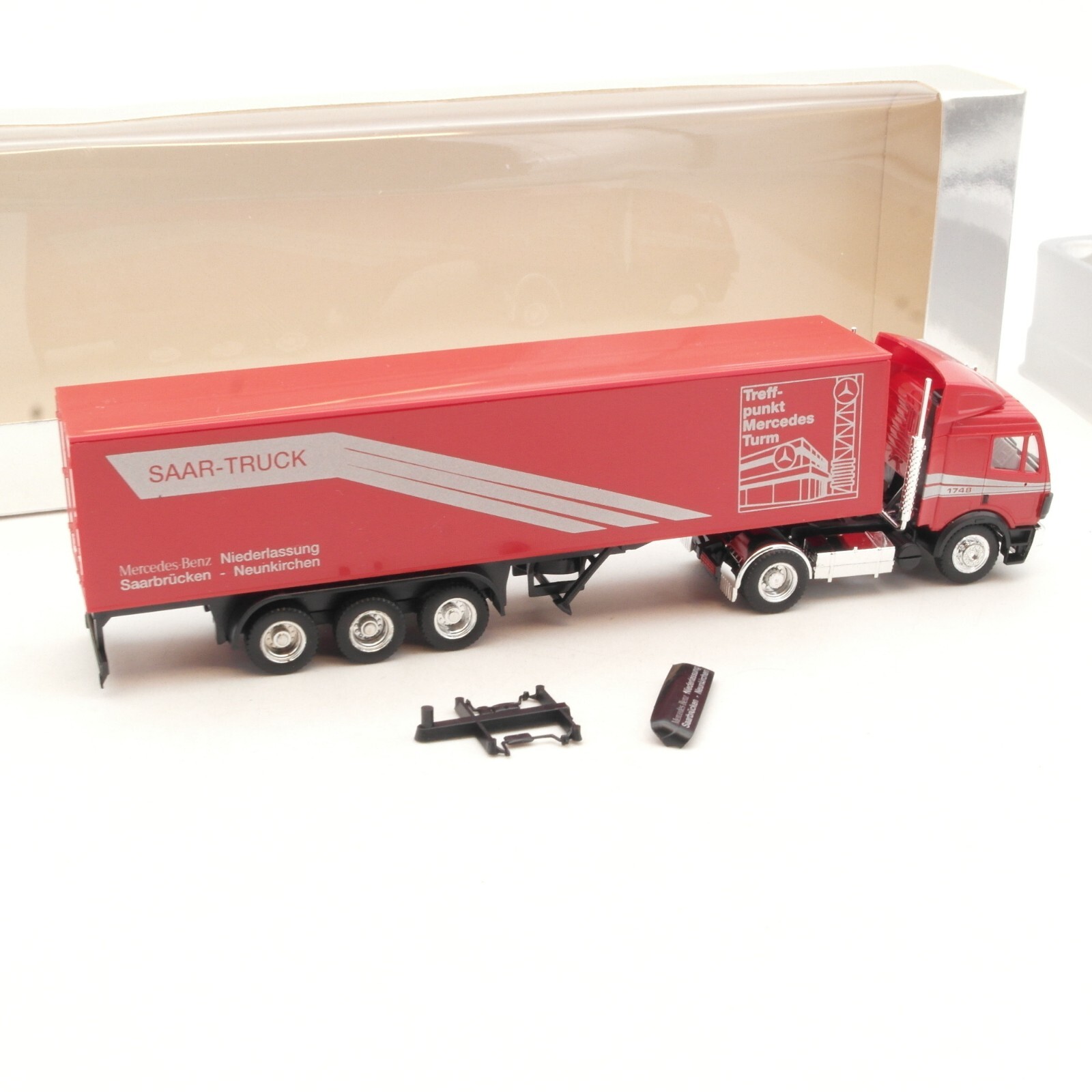 Herpa 1:87 MB SK 1748 Koffersattelzug SAAR TRUCK in OVP RA8240 – Bild 3