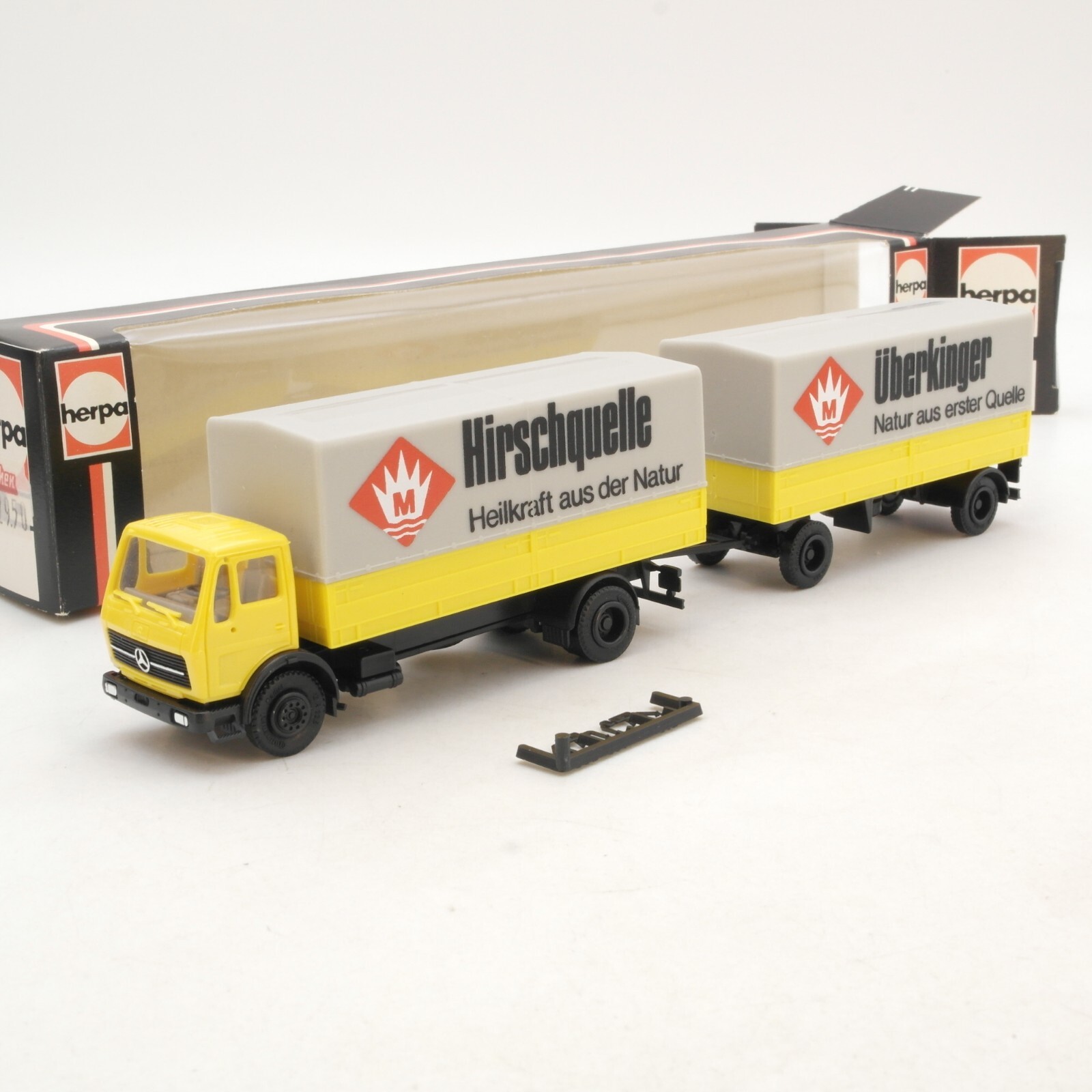 Herpa 1:87 Mercedes MB Hängerzug Überkinger Hirschquelle in OVP RG5782