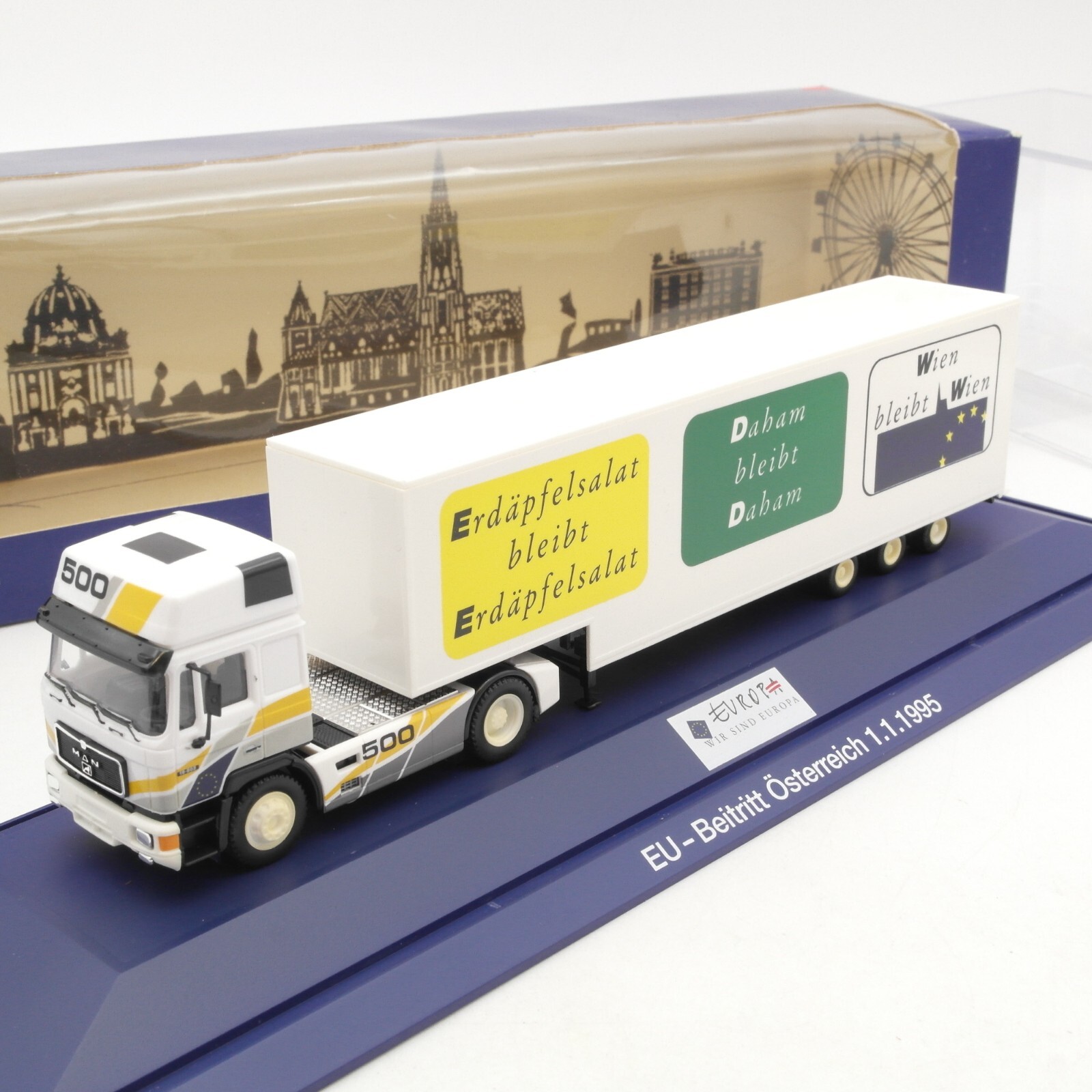 Herpa 1:87 SoMo MAN F90 Sattelzug EU-Beitritt Österreich Erdäpfel in OVP RA7951
