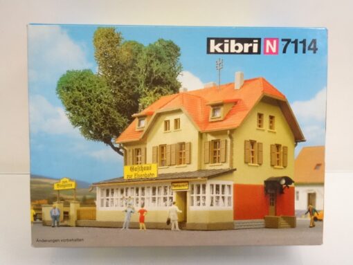 Kibri H0 7114 Bausatz Gasthaus zur Eisenbahn neuwertig in OVP QR4408