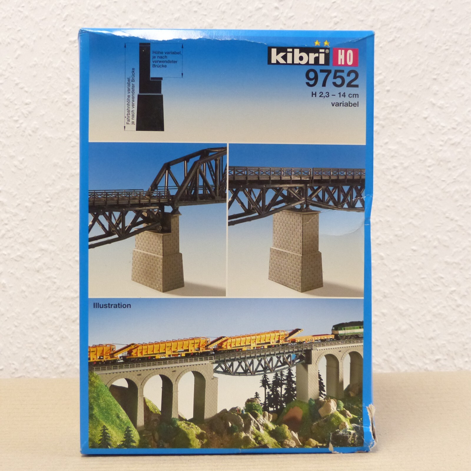 Kibri H0 Bausatz 9752 Universal Brücken Mittelpfeiler variabel in OVP EX3021