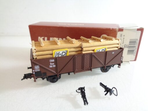 Klein Modellbahn H0 3051 offener Güterwagen mit Ladung der ÖBB in OVP RR4255
