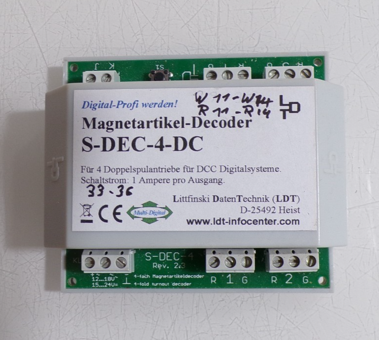 LDT S-DEC-4-DC Magnetartikel-Decoder mit Gehäuse siehe Foto PK2868 o.