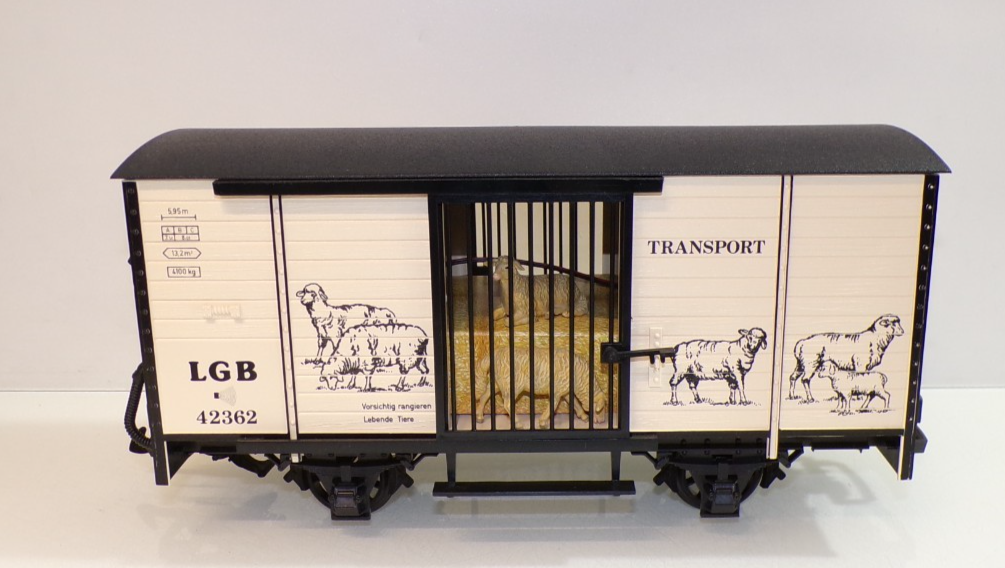 LGB Spur G 42362 Schaftransportwagen mit Sound siehe Foto in OVP PK2809