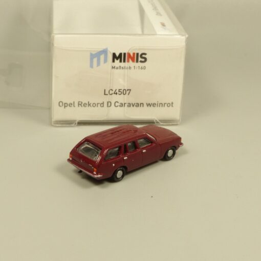 Lemke Minis 1:160 LC4507 Opel Rekord D Caravan weinrot in OVP EX6194 – Bild 3