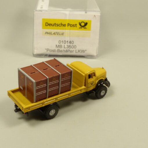 Lemke Minis 1:160 Philatelie 010140 MB L3500 Post-Behälter LKW in OVP EX6179 – Bild 3