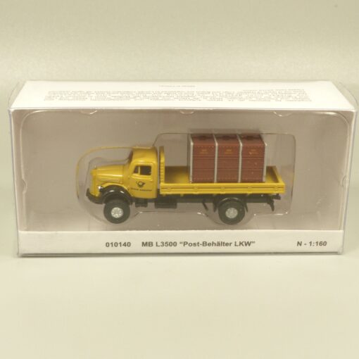 Lemke Minis 1:160 Philatelie 010140 MB L3500 Post-Behälter LKW in OVP EX6179 – Bild 4