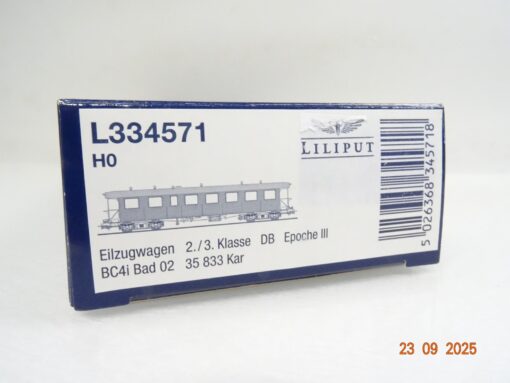 Liliput H0 L334571 Eilzugwagen 2./3.Kl. BC4i Bad 02 der DB in OVP JL3090 – Bild 5
