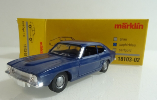 Märklin 1:43 18103-02 Ford Capri saphierblau neuwertig in OVP QR4822