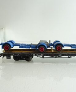 Märklin H0 00691-5 Flachwagen mit 2 LKW Untergestellen der DB in OVP PR7900