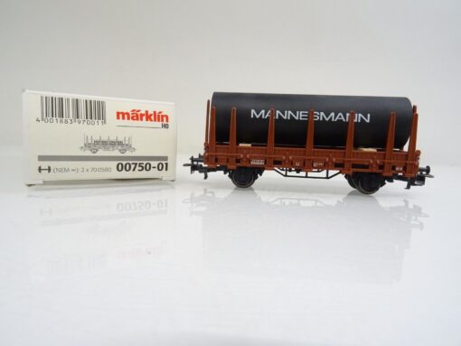 Märklin H0 00750-01 Rungenwagen Ladegut Mannesmann Röhre der DB  in OVP PR94 – Bild 3