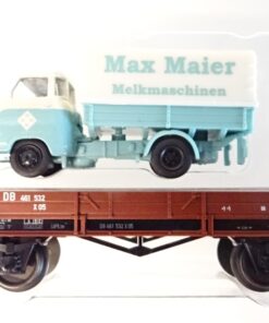Märklin H0 00761-15 Niederbordwagen mit Lieferwagen Max Meier DB in OVP PR8880